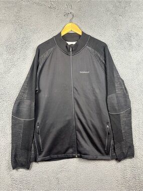 Smartwool Intraknit 200 Mens XL Full Zip Jacket Black Merino Wool Blend Athletic